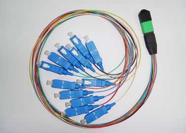 fibra ottica rotonda piana semplice di telecomunicazione dei 12 centri, MPO - saltatore di fibra ottica dello Sc